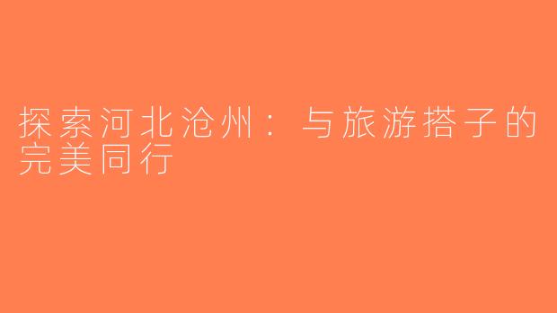 探索河北沧州：与旅游搭子的完美同行