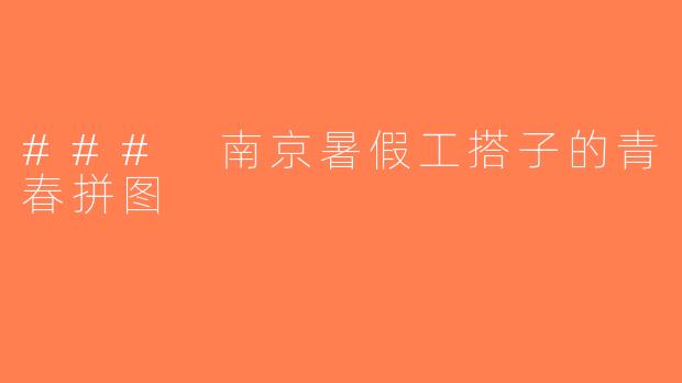 ### 南京暑假工搭子的青春拼图