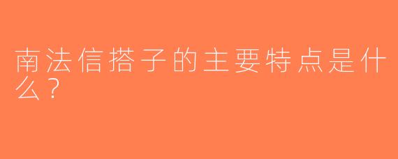 南法信搭子的主要特点是什么？