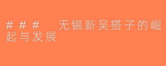 ### 无锡新吴搭子的崛起与发展