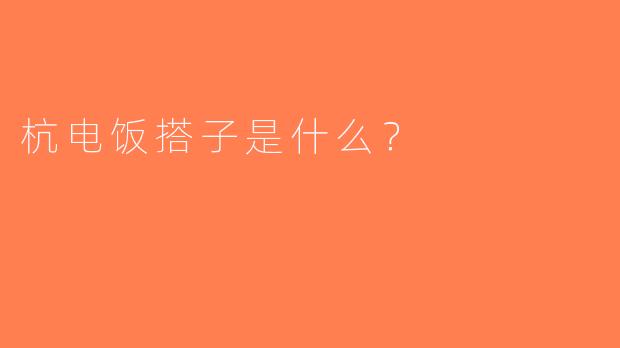 杭电饭搭子是什么？  