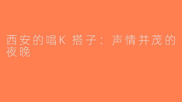 西安的唱K搭子：声情并茂的夜晚
