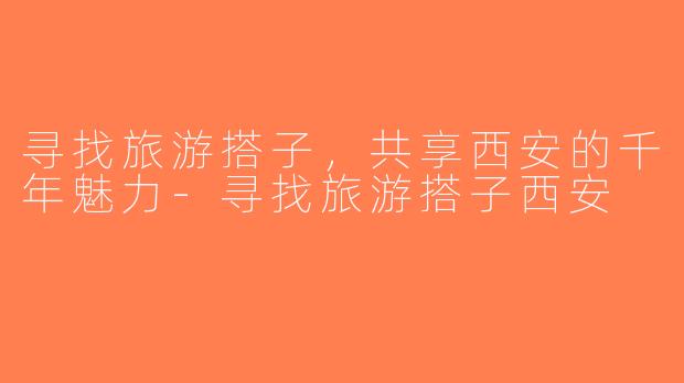寻找旅游搭子，共享西安的千年魅力-寻找旅游搭子西安