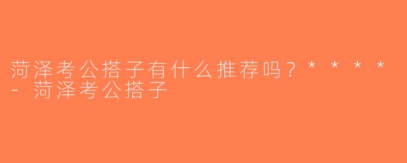 菏泽考公搭子有什么推荐吗？****-菏泽考公搭子