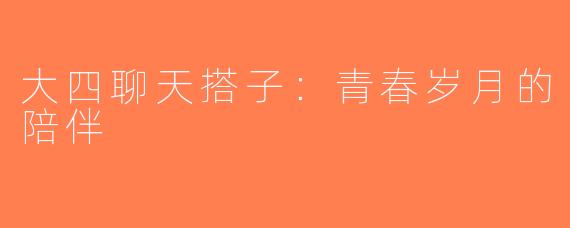 大四聊天搭子：青春岁月的陪伴