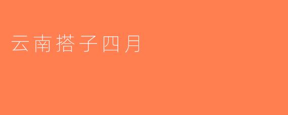 云南搭子四月