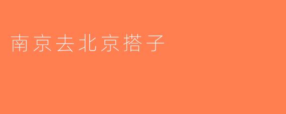 南京去北京搭子