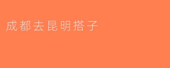成都去昆明搭子