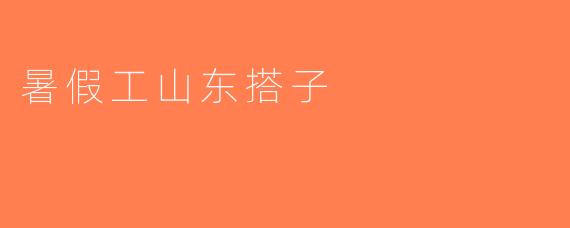 暑假工山东搭子
