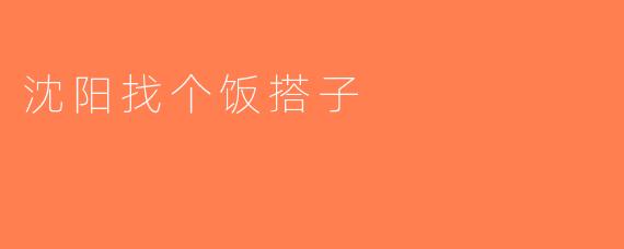 沈阳找个饭搭子
