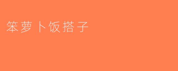 笨萝卜饭搭子