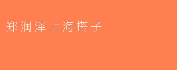 郑润泽上海搭子