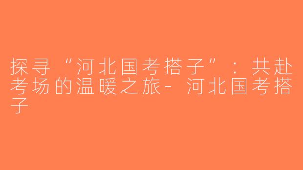 探寻“河北国考搭子”：共赴考场的温暖之旅-河北国考搭子