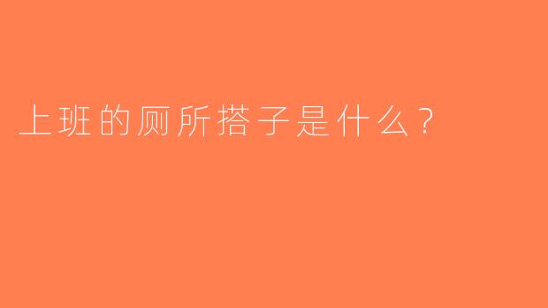 上班的厕所搭子是什么？