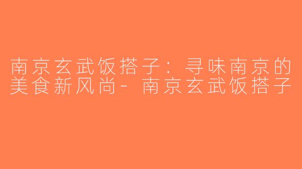 南京玄武饭搭子：寻味南京的美食新风尚-南京玄武饭搭子
