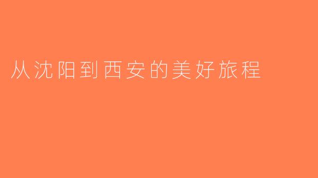 从沈阳到西安的美好旅程