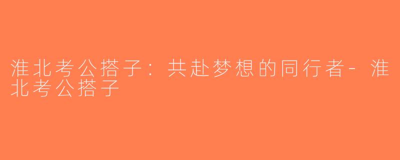 淮北考公搭子：共赴梦想的同行者-淮北考公搭子