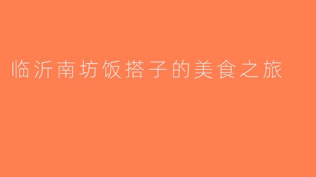 临沂南坊饭搭子的美食之旅