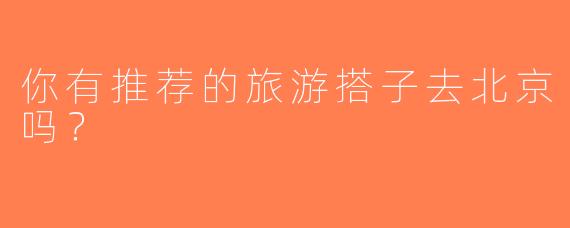 你有推荐的旅游搭子去北京吗？  