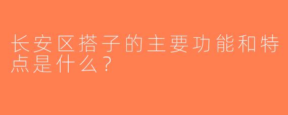 长安区搭子的主要功能和特点是什么？