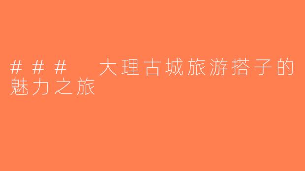 ### 大理古城旅游搭子的魅力之旅