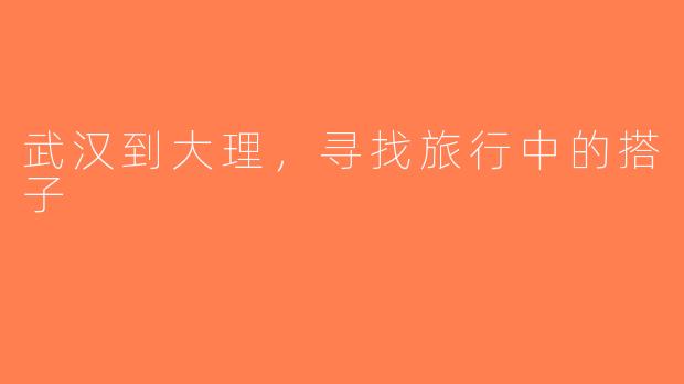 武汉到大理，寻找旅行中的搭子