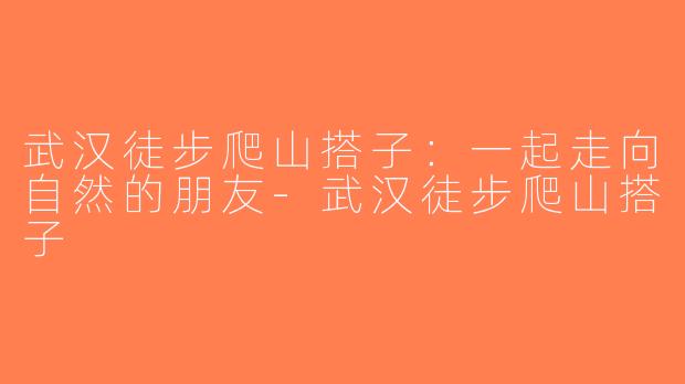 武汉徒步爬山搭子：一起走向自然的朋友-武汉徒步爬山搭子