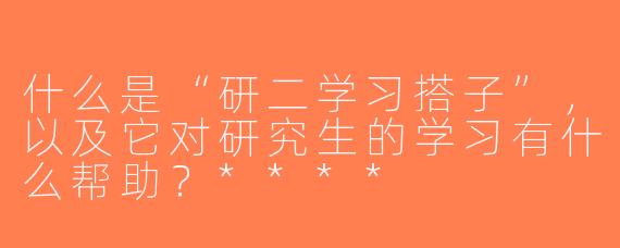 什么是“研二学习搭子”，以及它对研究生的学习有什么帮助？****