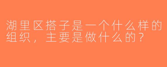 湖里区搭子是一个什么样的组织，主要是做什么的？