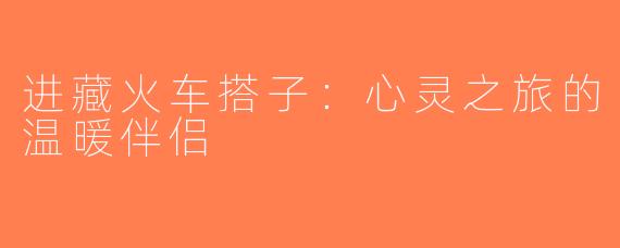 进藏火车搭子：心灵之旅的温暖伴侣