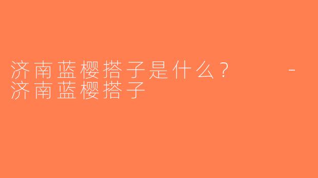 济南蓝樱搭子是什么？  -济南蓝樱搭子