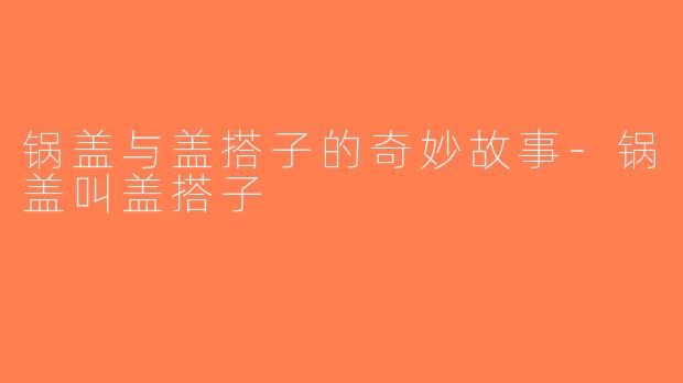 锅盖与盖搭子的奇妙故事-锅盖叫盖搭子