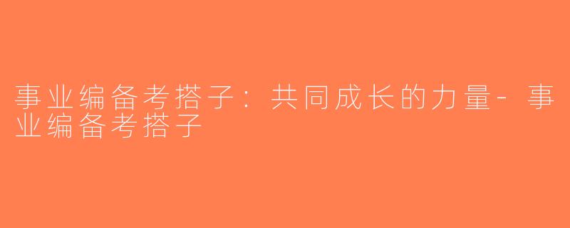 事业编备考搭子：共同成长的力量-事业编备考搭子