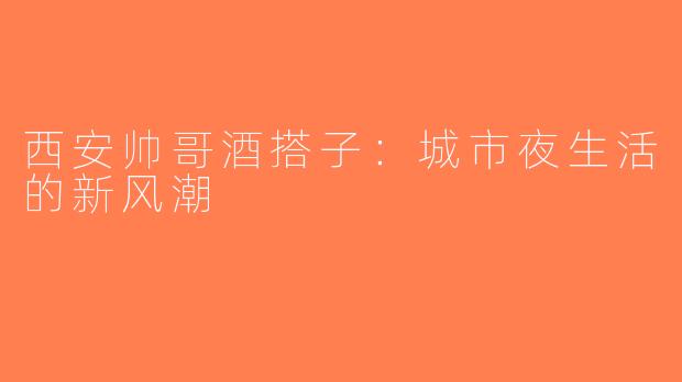 西安帅哥酒搭子：城市夜生活的新风潮