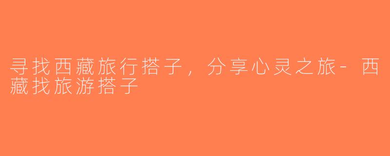 寻找西藏旅行搭子，分享心灵之旅-西藏找旅游搭子