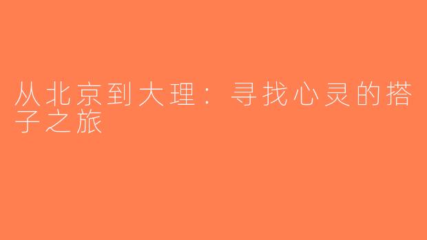 从北京到大理：寻找心灵的搭子之旅