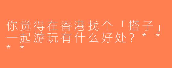 你觉得在香港找个「搭子」一起游玩有什么好处？****