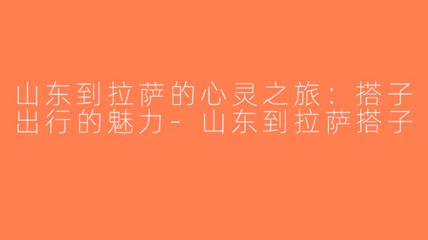 山东到拉萨的心灵之旅：搭子出行的魅力-山东到拉萨搭子