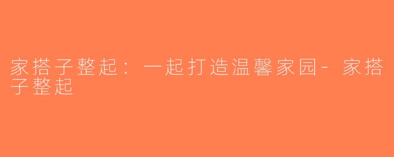家搭子整起：一起打造温馨家园-家搭子整起