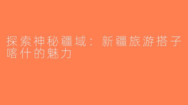 探索神秘疆域：新疆旅游搭子喀什的魅力