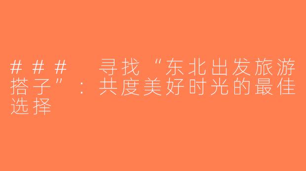 ### 寻找“东北出发旅游搭子”：共度美好时光的最佳选择
