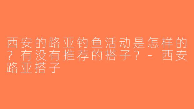 西安的路亚钓鱼活动是怎样的？有没有推荐的搭子？-西安路亚搭子