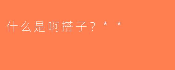 什么是啊搭子？**