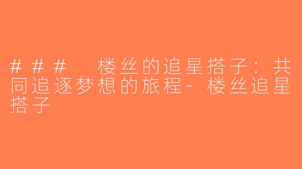 ### 楼丝的追星搭子：共同追逐梦想的旅程-楼丝追星搭子