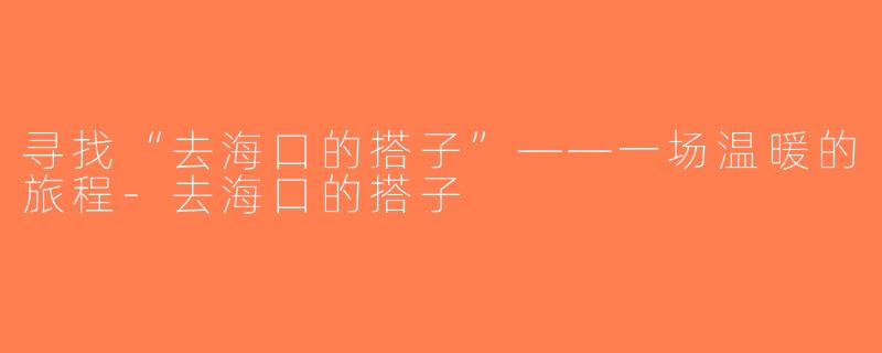 寻找“去海口的搭子”——一场温暖的旅程-去海口的搭子
