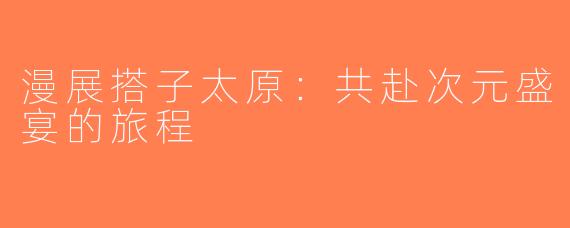 漫展搭子太原：共赴次元盛宴的旅程