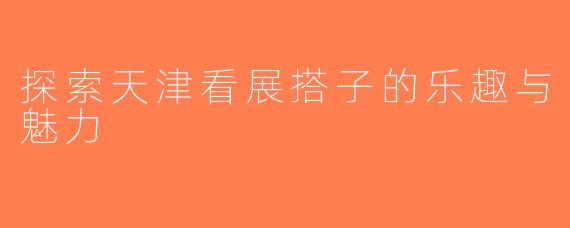 探索天津看展搭子的乐趣与魅力