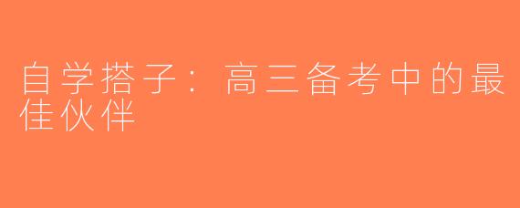 自学搭子：高三备考中的最佳伙伴