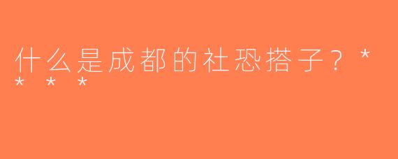 什么是成都的社恐搭子？****