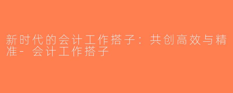 新时代的会计工作搭子：共创高效与精准-会计工作搭子